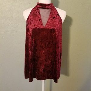 Wine colored velvet blouse